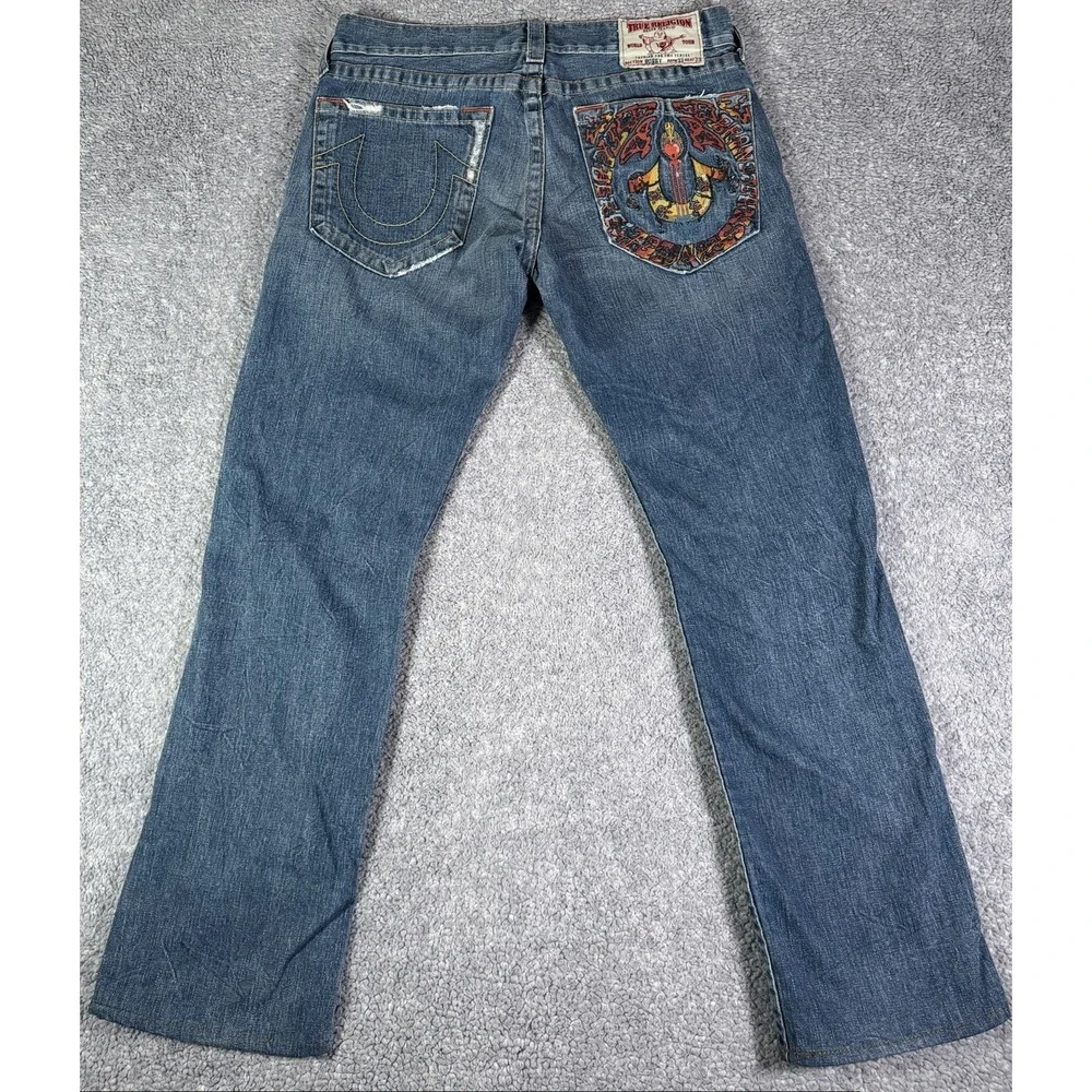 Vintage RARE True Religion Jeans Men 35x31 Bobby Embroidered Pocket Y2K USA Made